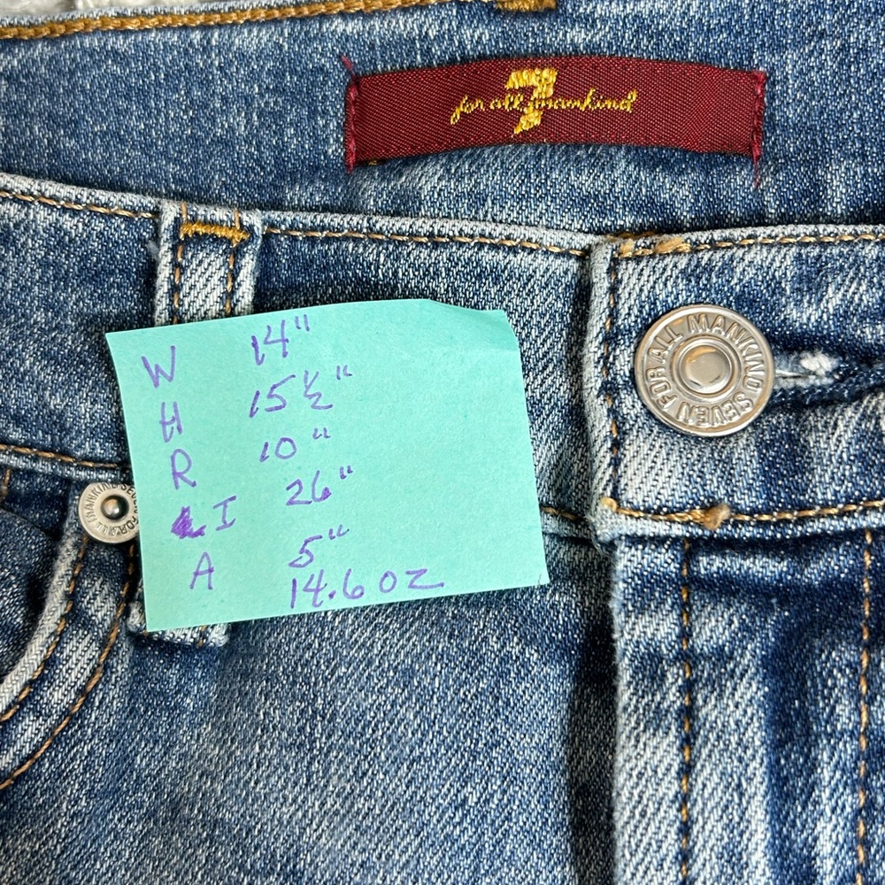 7FAMK Skinny Mid-Rise Ankle Crop with Stripe Patch sz 24 Jeans 7 for all mankind - Picture 5 of 11